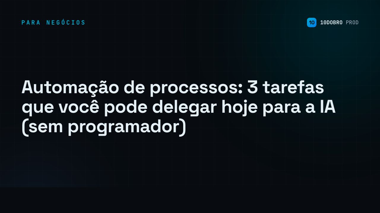 Automação de processos: 3 tarefas que você pode delegar hoje para a IA (sem programador)