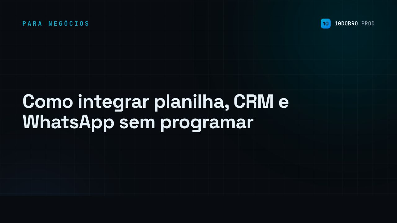 Como integrar planilha, CRM e WhatsApp sem programar