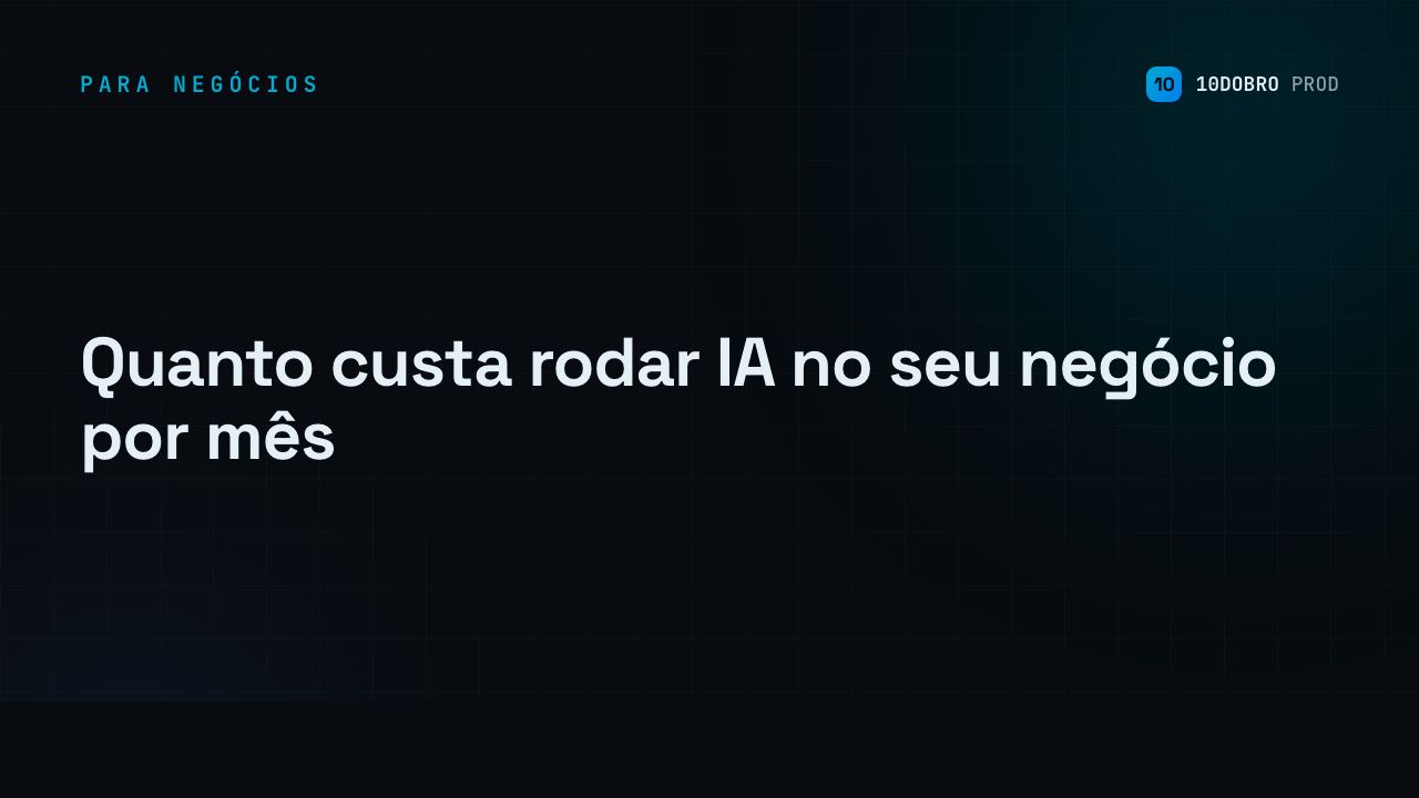 Quanto custa rodar IA no seu negócio por mês