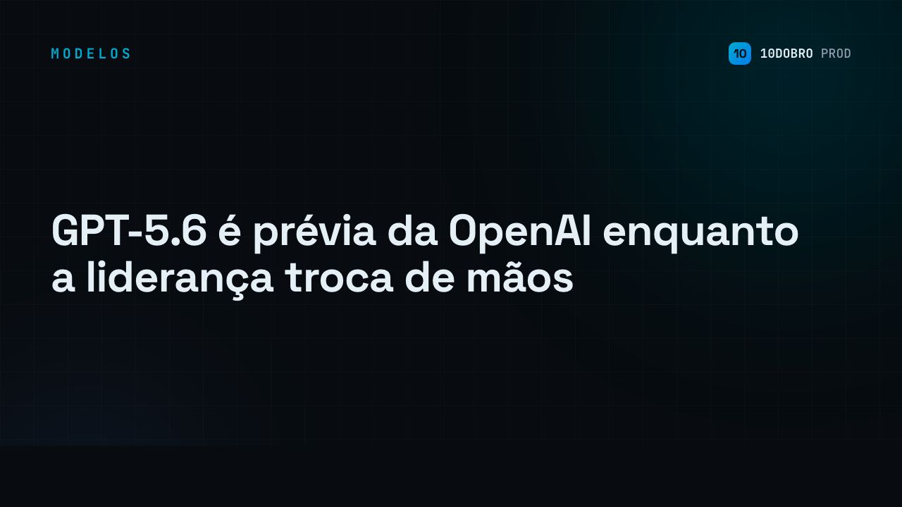 GPT-5.6 é prévia da OpenAI enquanto a liderança troca de mãos