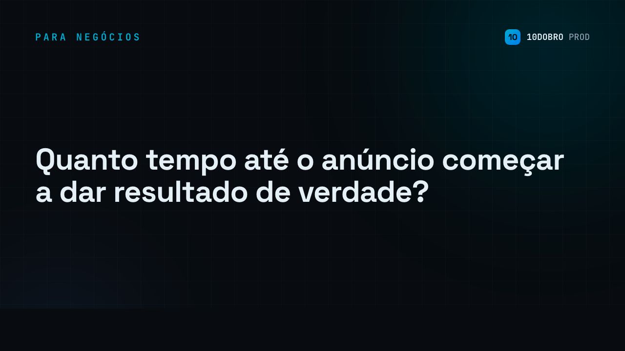 Quanto tempo até o anúncio começar a dar resultado de verdade?