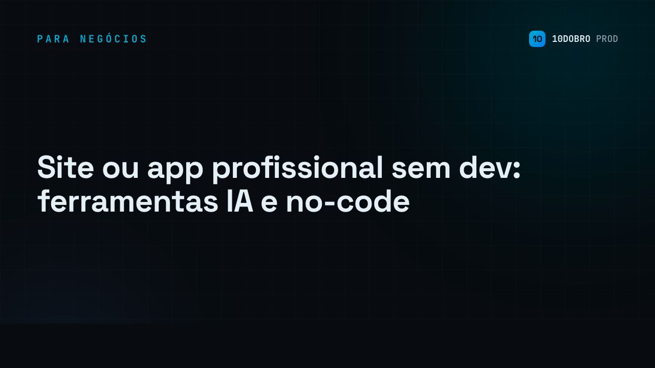 Site ou app profissional sem dev: ferramentas IA e no-code